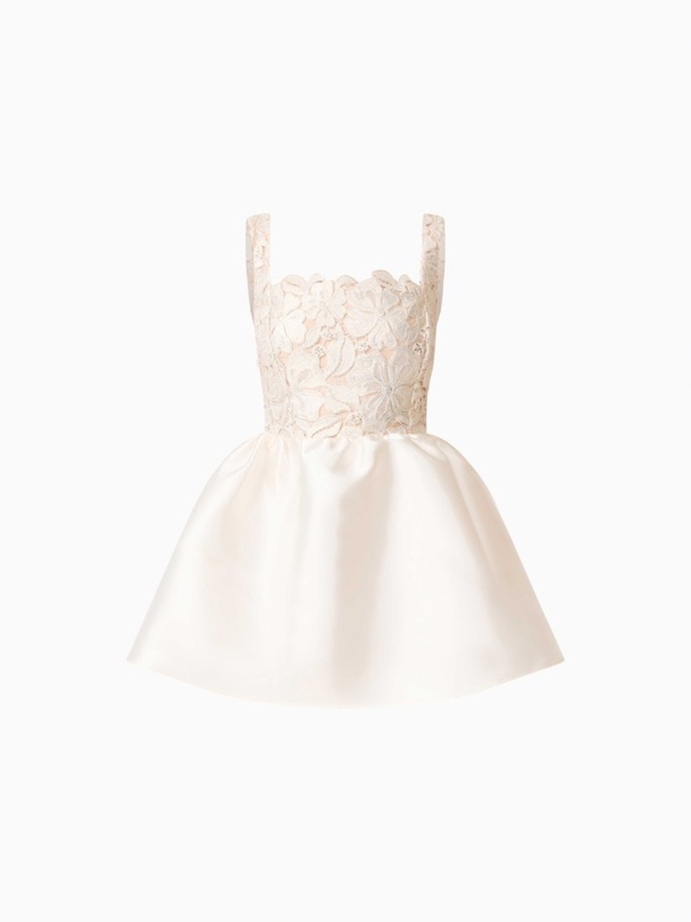 Elliatt Nicolette Ivory Floral Lace Bodice Satin Skater Dress